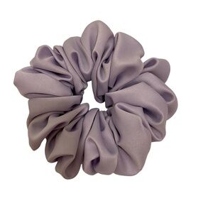 Satin Hair Scrunchie. Light Lavender. Medium.